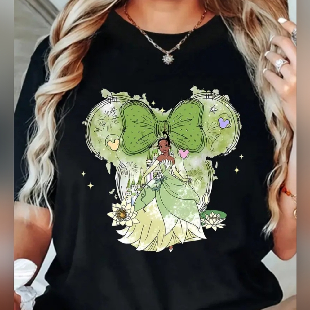 Disney Graphic Tee Black Green Short Sleeve